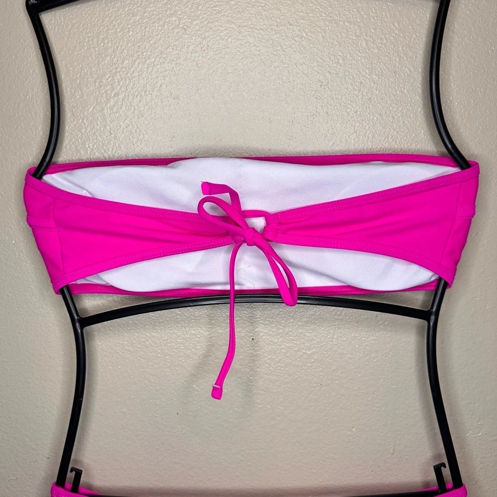 Vibrant Pink Bandeau Bikini Size Medium - Picture 6 of 7